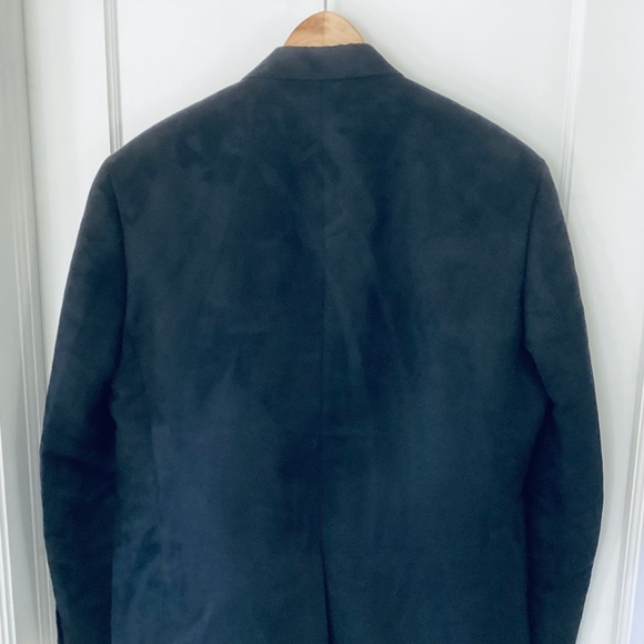 Chaps Blazer Mens 44R Black Suede 2 Button Sport Coat Jacket Office Career Event - Picture 14 of 16